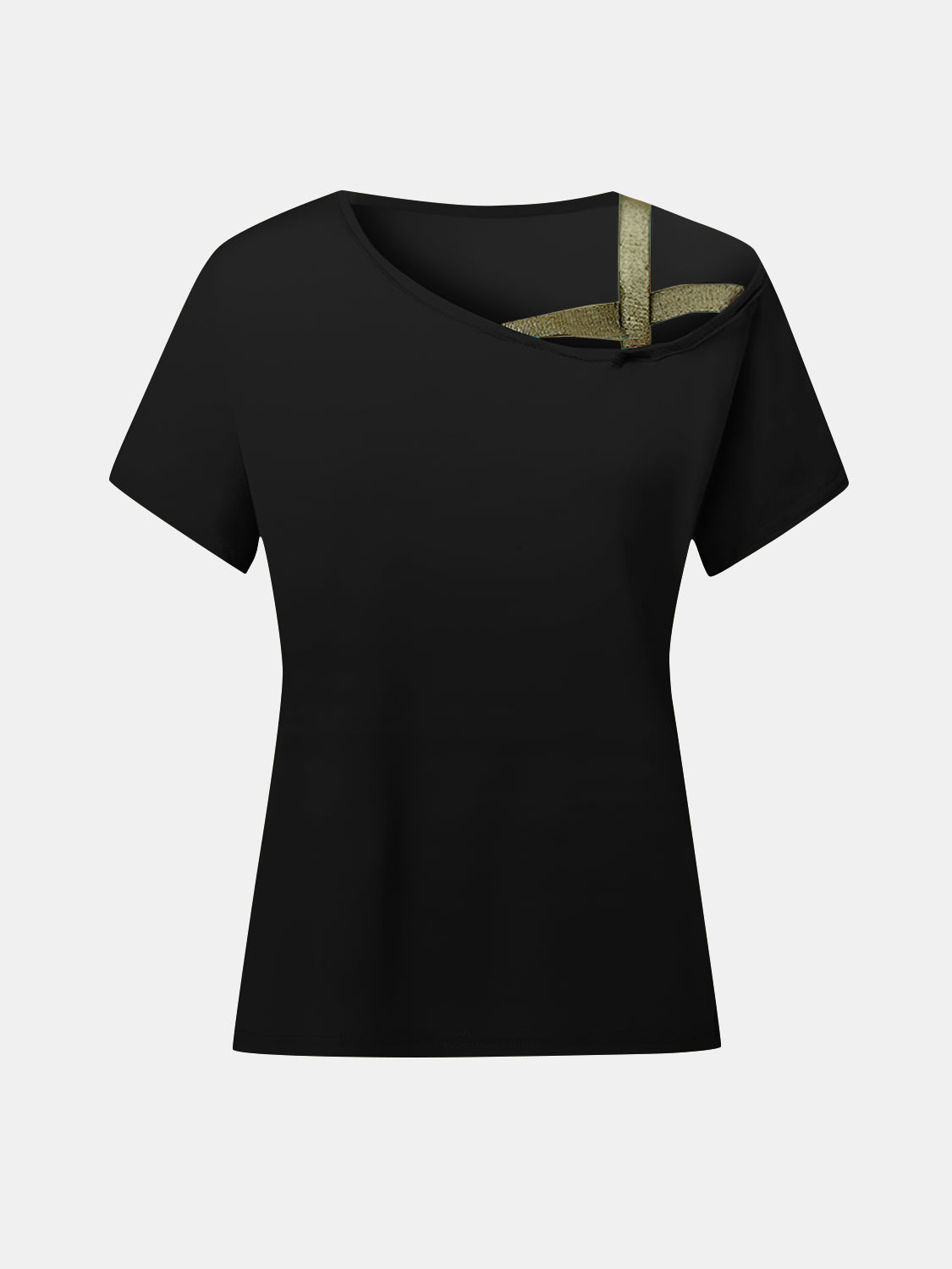 ASYMMETRICAL NECK T-SHIRT