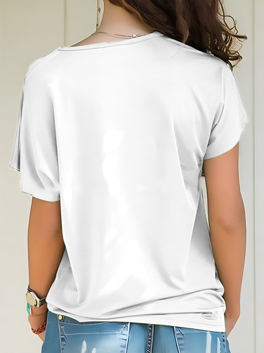 ASYMMETRICAL NECK T-SHIRT