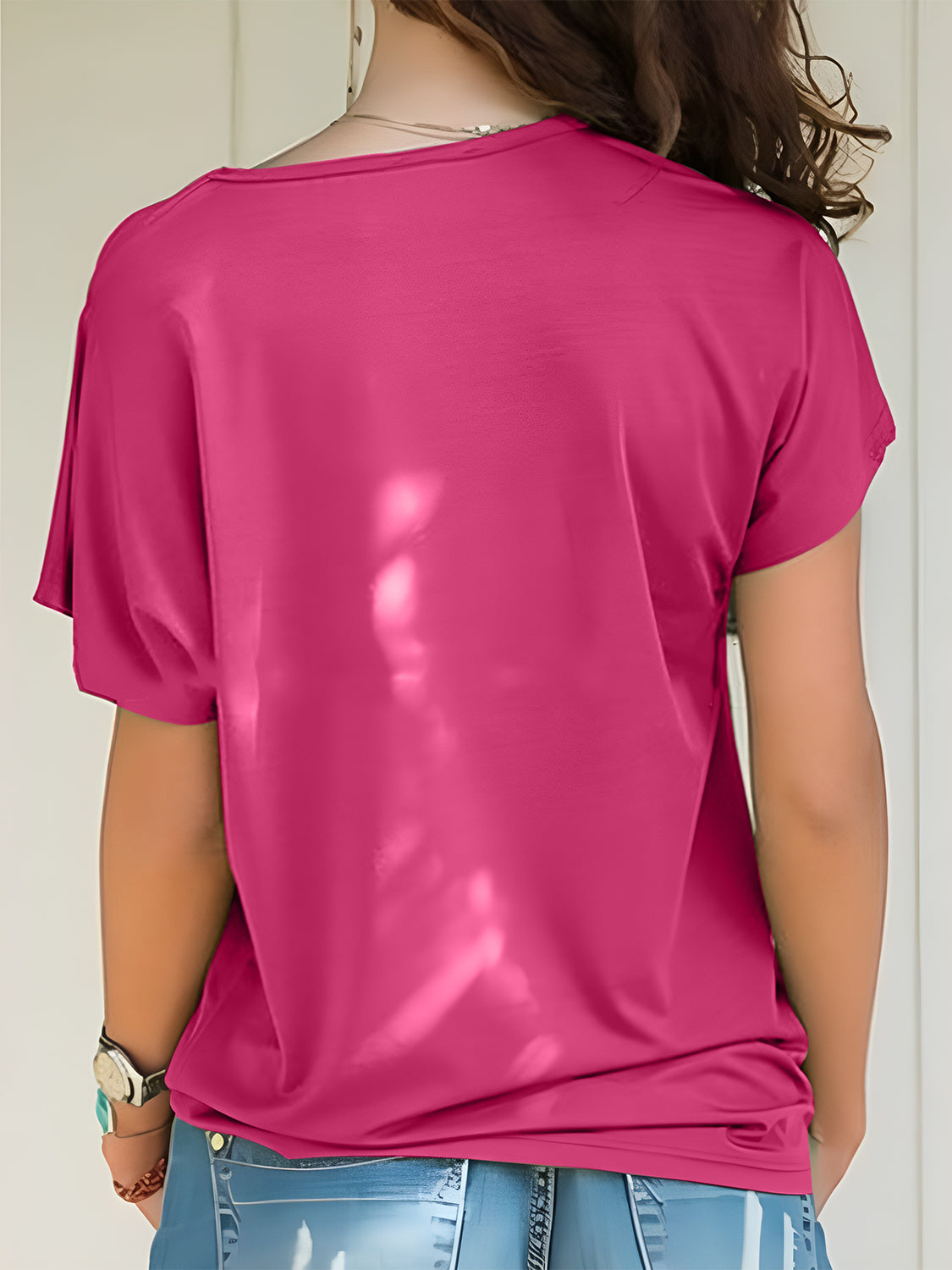 ASYMMETRICAL NECK T-SHIRT