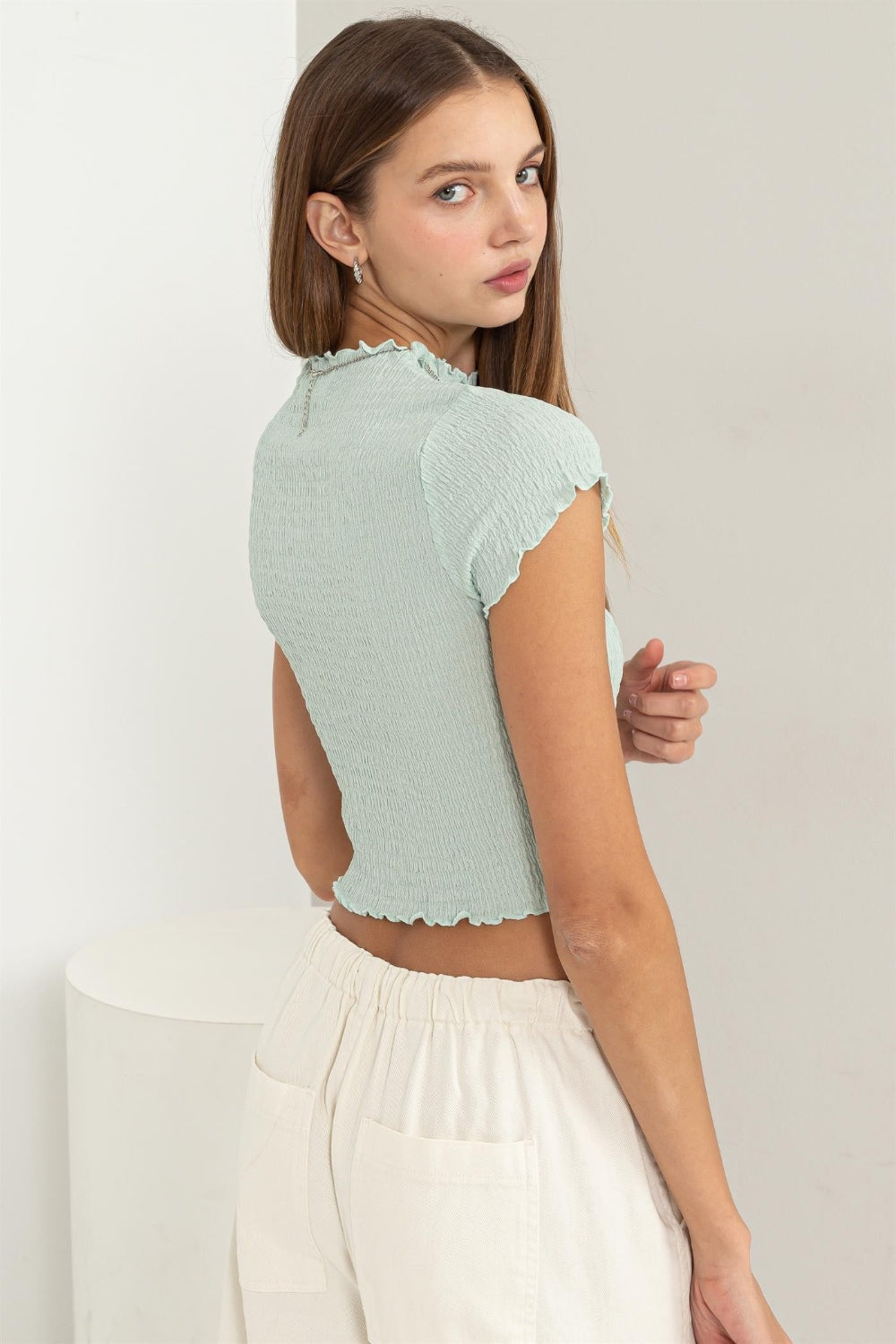 LETTUCE HEM CROP TOP