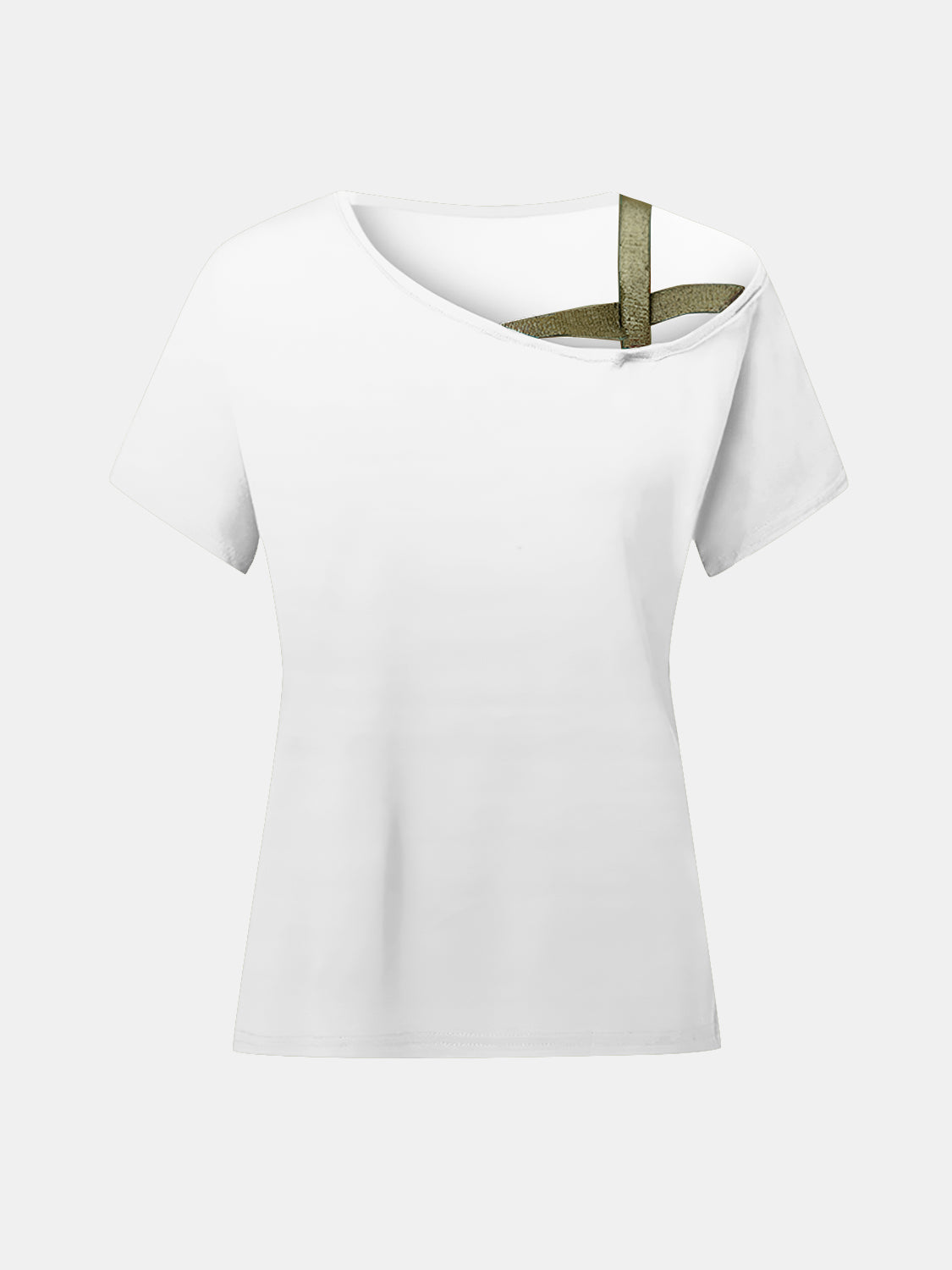 ASYMMETRICAL NECK T-SHIRT