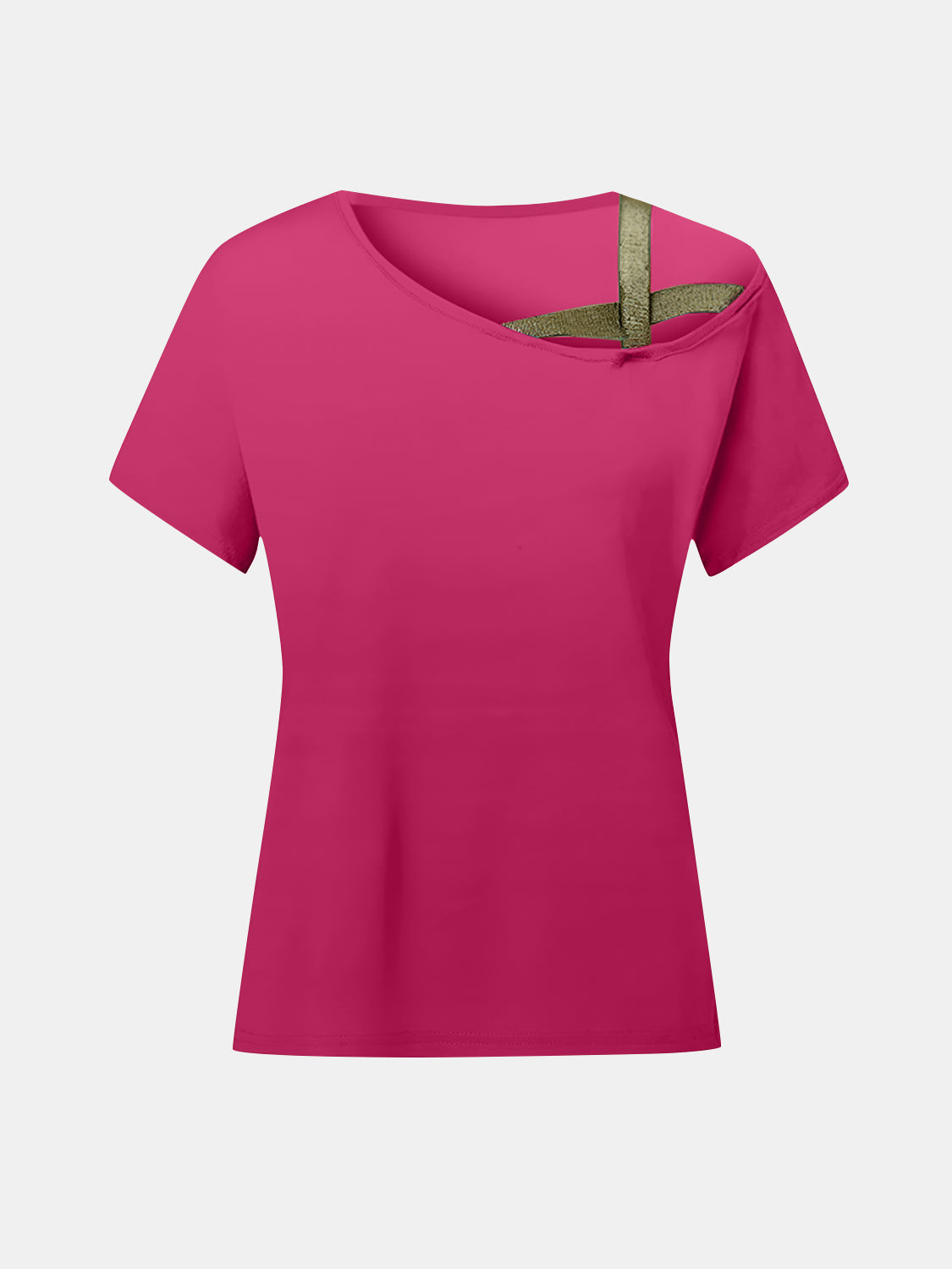 ASYMMETRICAL NECK T-SHIRT