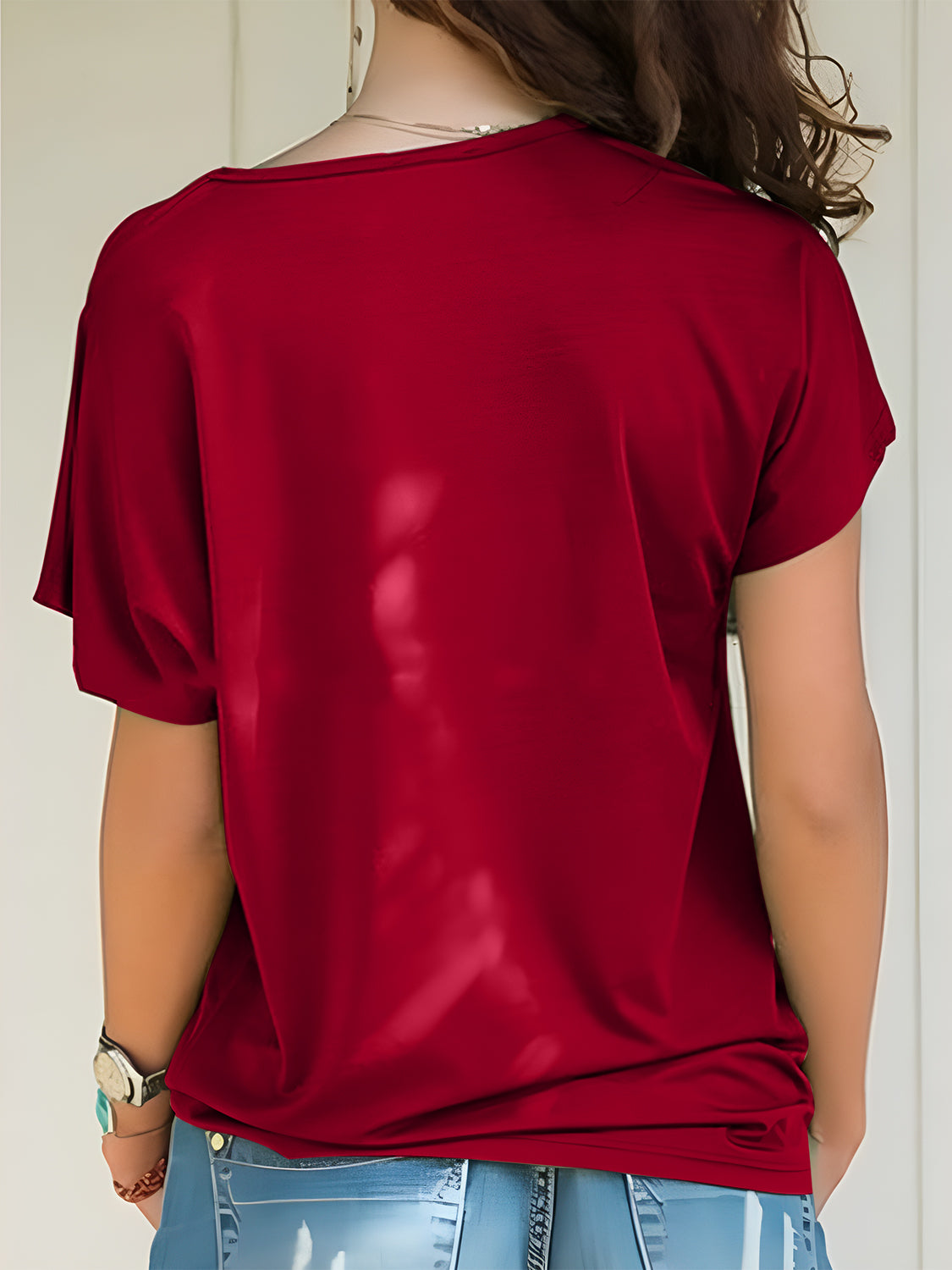 ASYMMETRICAL NECK T-SHIRT